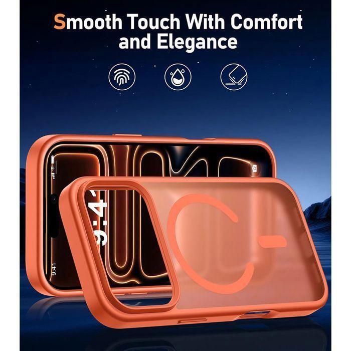 Coque de protection - BOOLING - iPhone 17 Pro Max - Antichoc - avec 2 Verres Trempé - Orange