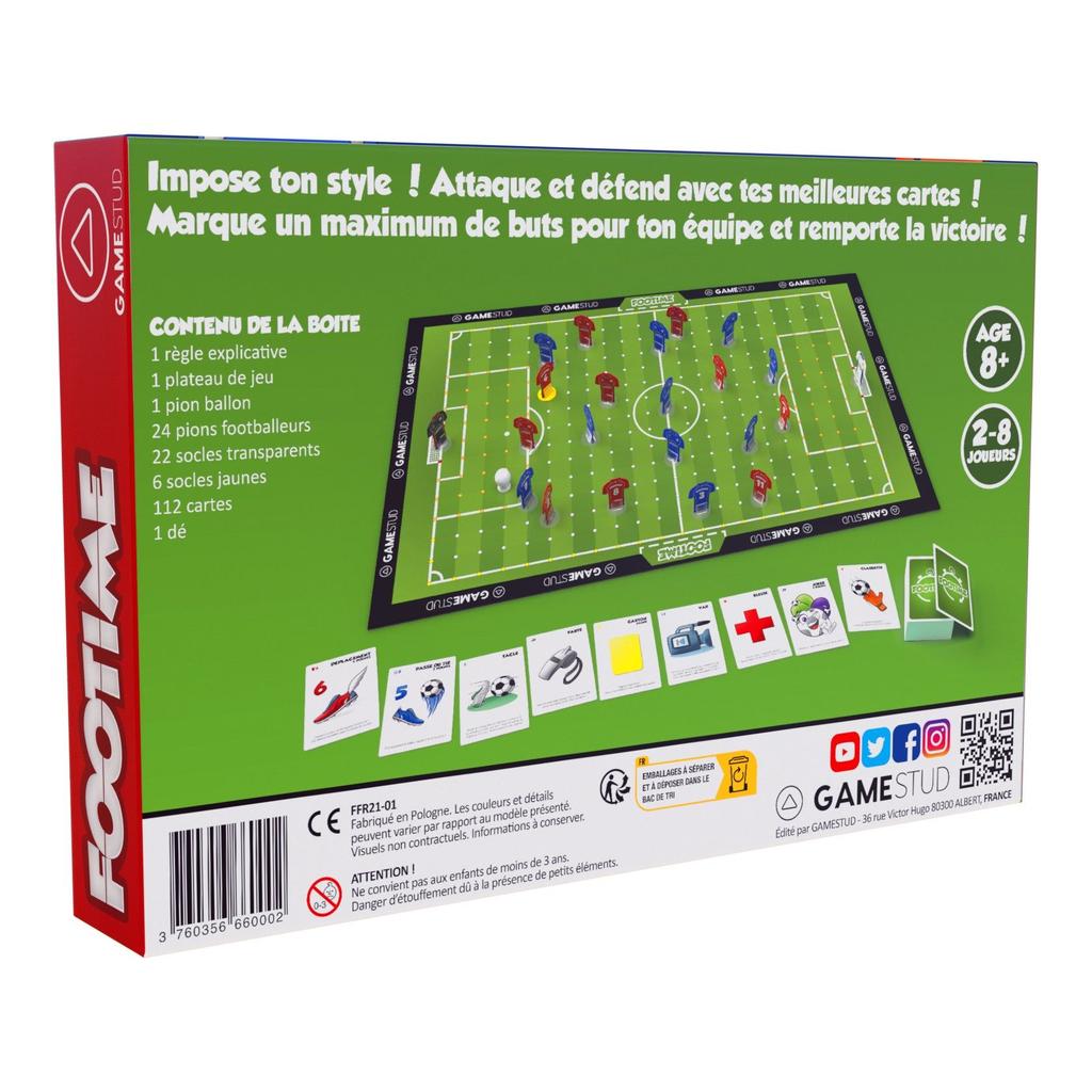 FOOTIME - Jeu de société - Football - En Famille - Entre Amis - Convivial et Amusant - Fabriqué en Europe
