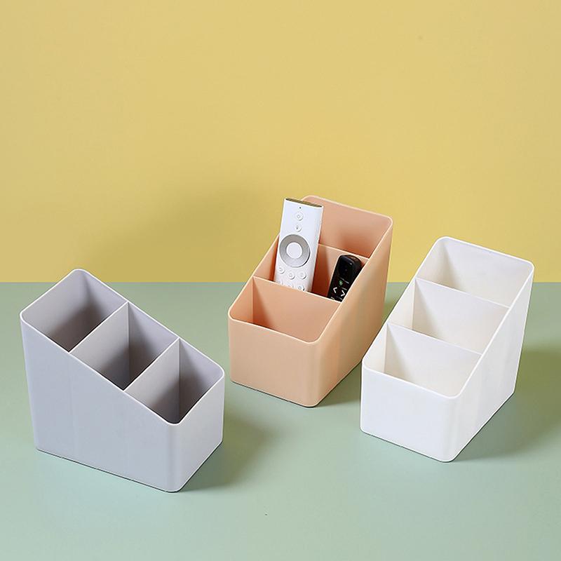 Простой маркер-кисть, цветной карандаш, настольный ящик для хранения канцелярских принадлежностей, многофункциональный держатель для хранения мелочей на три отделения