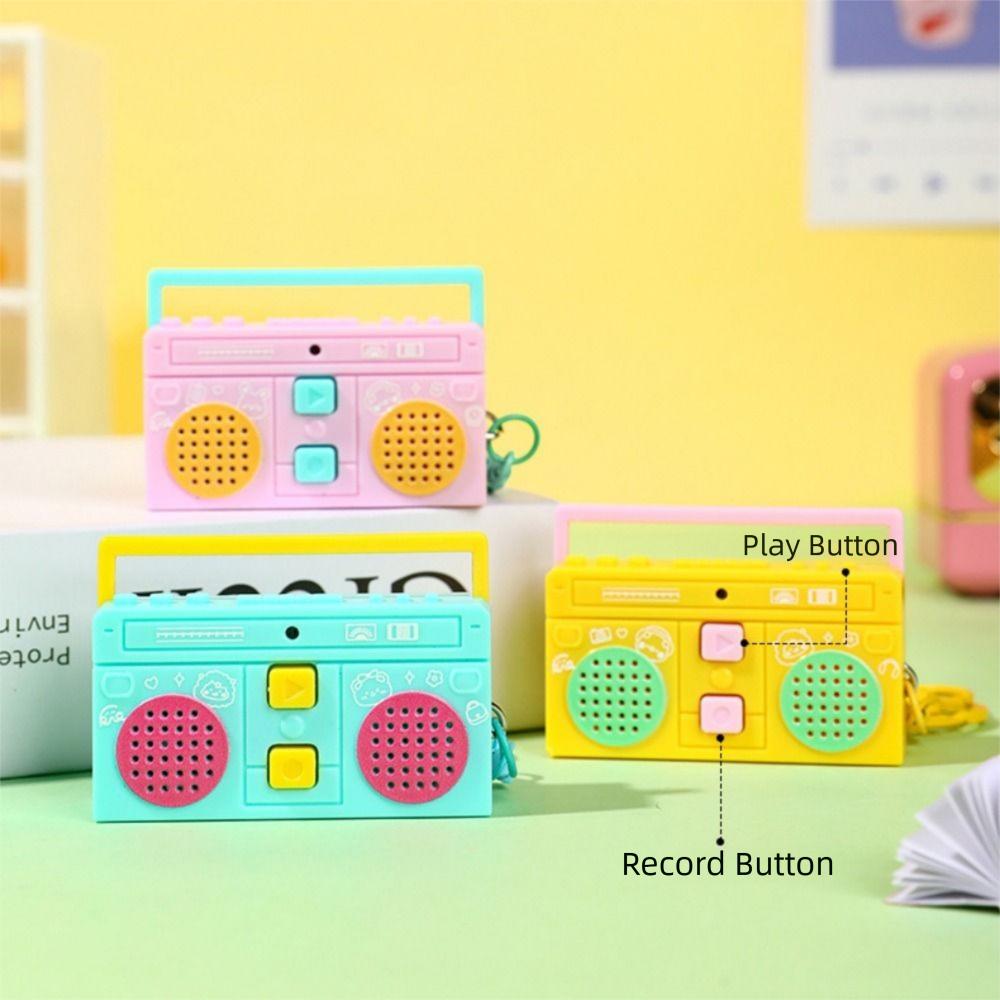 Retro Recording Key Ring Bag Hanging Small Speaker Key Holder Tape Recorder Pendant Birthday Gifts
