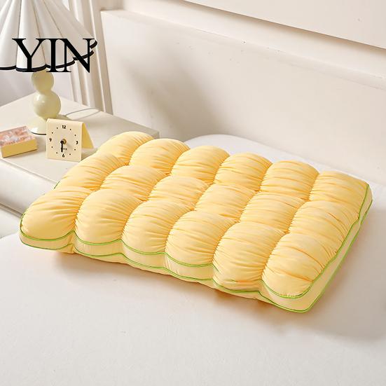 Premium Fluffy Pillow Puff Sleeping Pillow, Soft Cloud Breathable Quilted Grid Bedding Design, Machine Washable Bed for Side And Back Sleepers