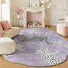 Irregular Shape Bedroom Decor Purple Carpet Fluffy Soft Study Floor Mat Thick Plush Rug Leopard Pattern Carpets for Living Room