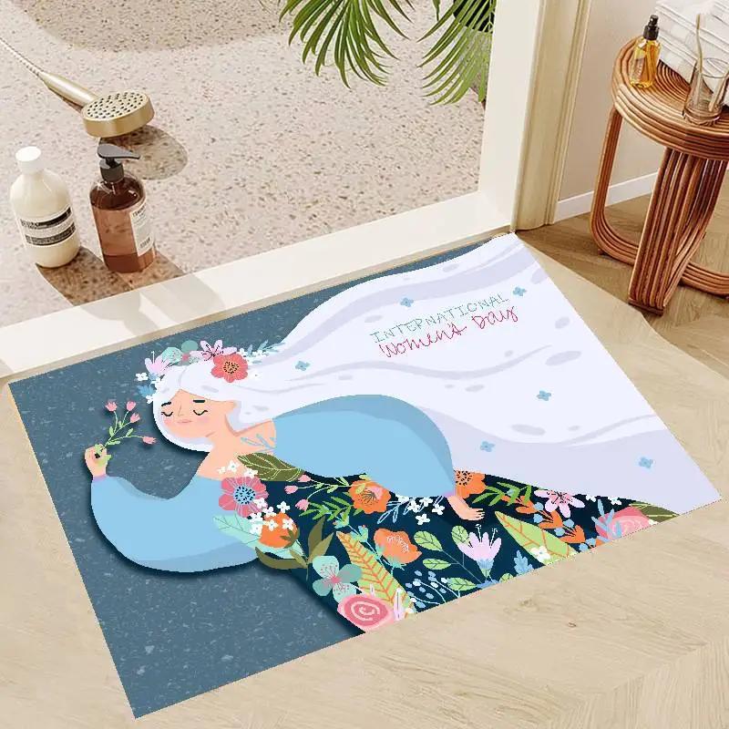 Mother's Day Theme Floor Mat Door Mat Washable Non-Slip Living Room Sofa Chairs Area Mat Kitchen Doormat Area Rug KId Play Mats