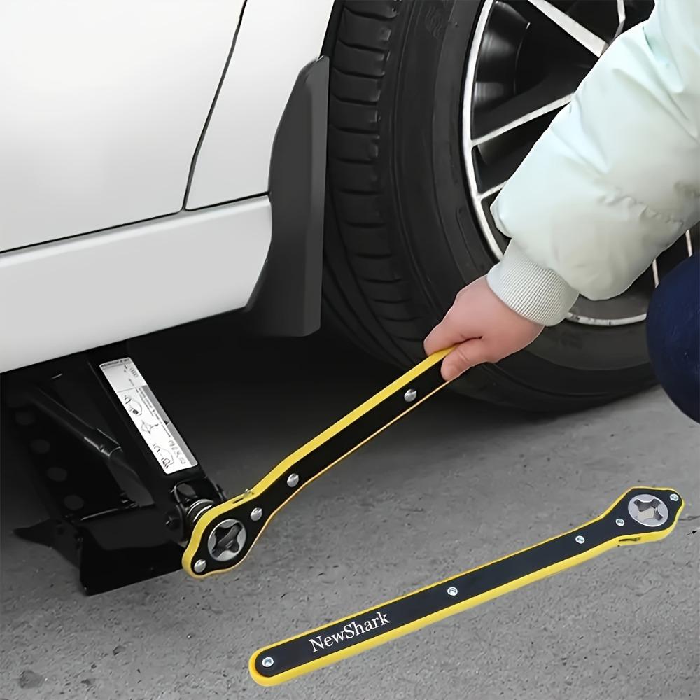1 шт. сверхмощный металлический гаечный ключ для домкрата, поворотная ручка 360°, защита от ржавчины, длинная рукоятка, ножничный домкрат для легкой разборки и установки, инструменты