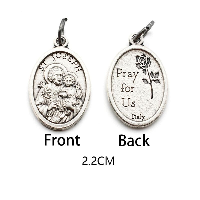 Двусторонние металлические подвески, ожерелья, браслеты, аксессуары своими руками, большая овальная святая медаль, кулон для любой цепи или ожерелья, христианские украшения