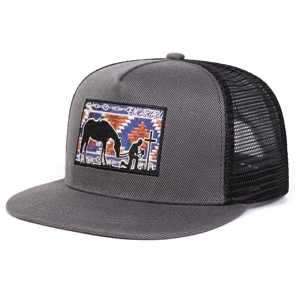 Net Hip-Hop Stitching Embroidered Cross Horse Neutral Gender Women Men For Hats Spring Summer Outdoor Adjustable Casual Baseball Caps Sunscreen