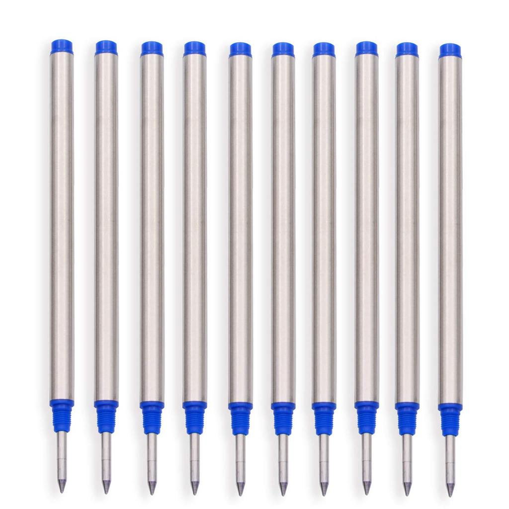 MB Pen Compatible Rollerball Pen For Capped Rollerball Pens Medium Nib 10 Pieces Blue Water-Based - - 0.7mm -