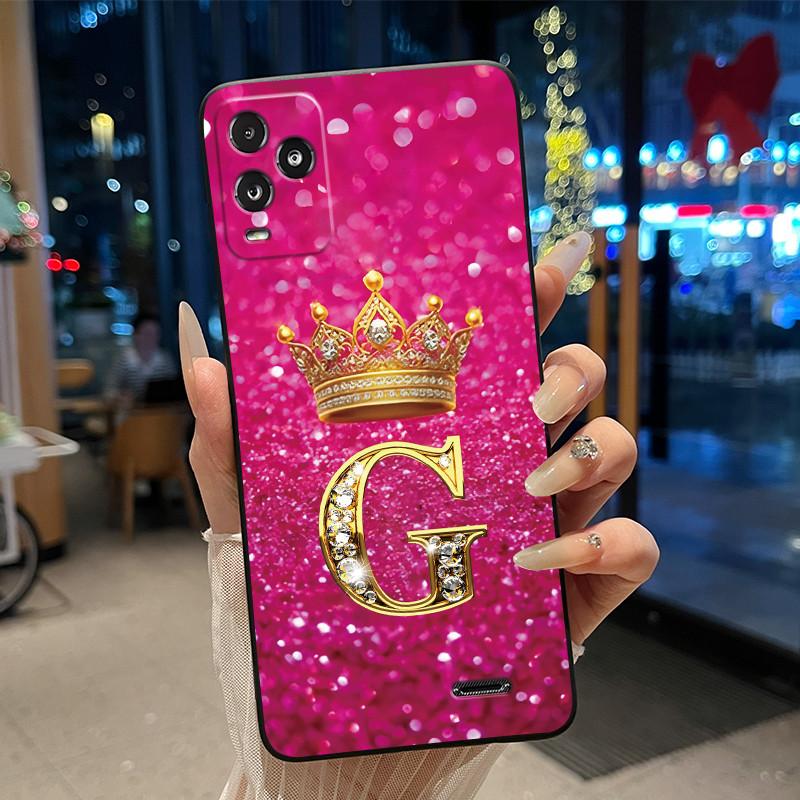 Crown Initial Letter Black Case For BLU View 5 Pro Protective Soft Silicone Shockproof Casing For BLU View 5 Pro Back Cover