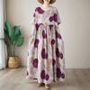 Short Sleeve Plus Size Cotton Vintage Floral New In Dresses for Women Casual Loose Long Summer Dress
