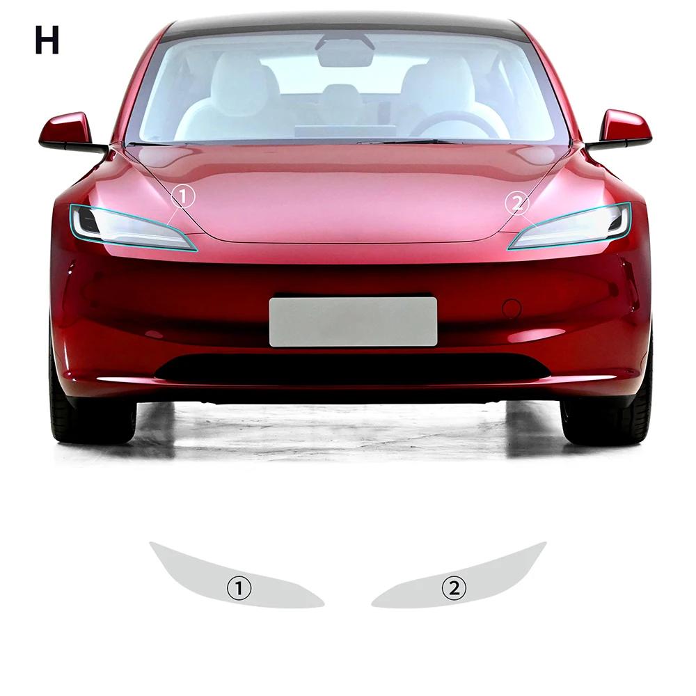 Pre-cut paint protection film for Tesla Model 3 Highland 2024 car clear PPF TPU transparent headlight rearview film body sticker