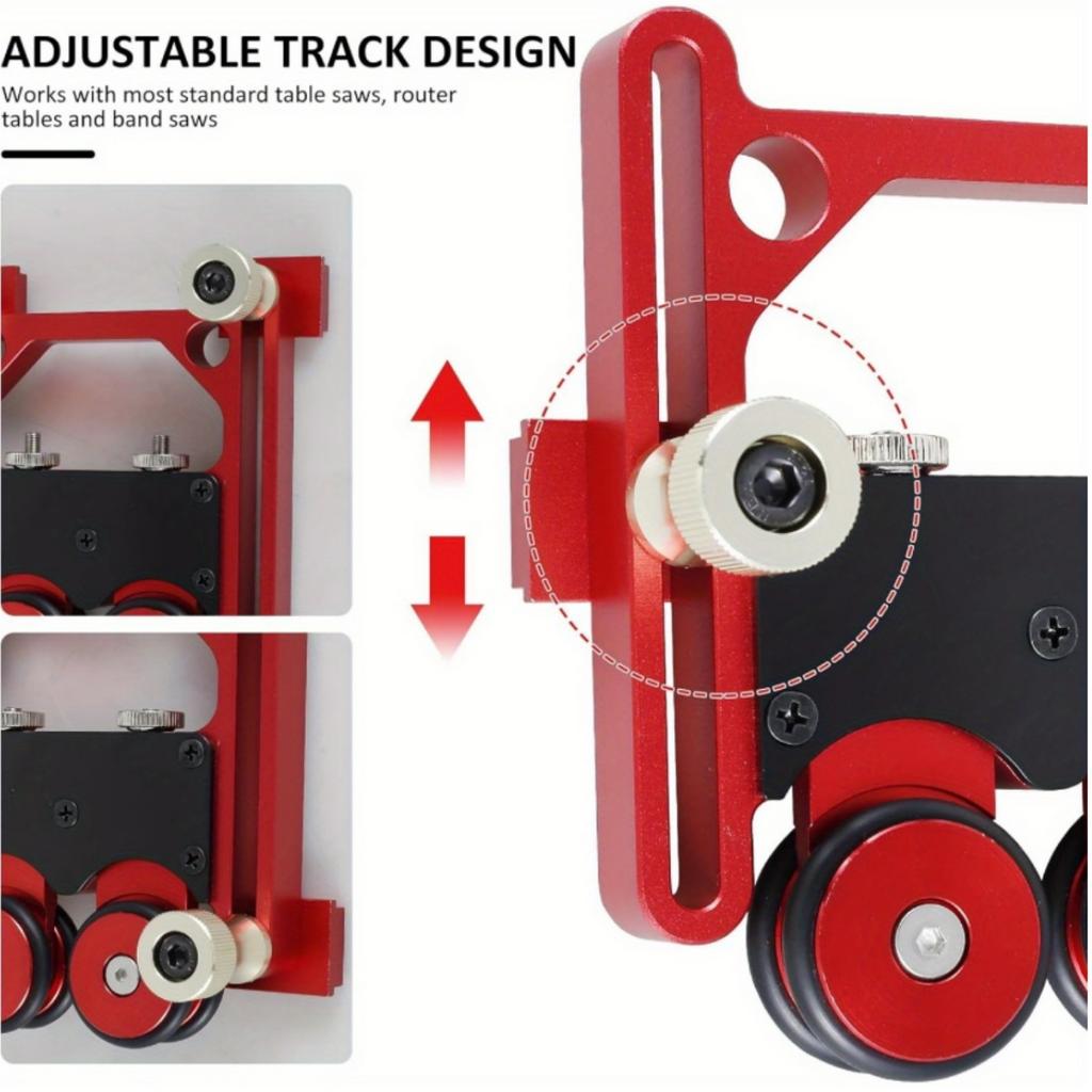 Направляющее колесо для стола алюминиевый сплав одностороннее направляющее колесо для подачи столярной пилы регулируемый тонкий раскройный шаблон инструмент с перьевой доской против отскока