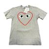 NWT CDG COMME DES GARCONS LOGO SHIRT SZ S GREY RED SHORT SLEEVE TEE (56) Unisex T-Shirt