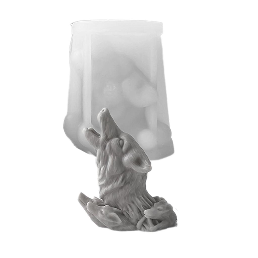 Силиконовая форма для изготовления свечей в виде головы волка, уникальные формы для мыла в виде статуи животного для любителей животных, украшения для дома