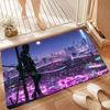 C-Cyberpunk S-SamuraiS Entrance Door Mat Washable Non-Slip Living Room Sofa Chairs Area Mat Kitchen Welcome Doormat