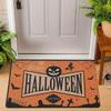 Fun Halloween Cartoon Non-Slip Indoor Carpet Rug Door Mat - Pumpkin Ghost Witch Cat Festive Home Decoration Welcome Mat