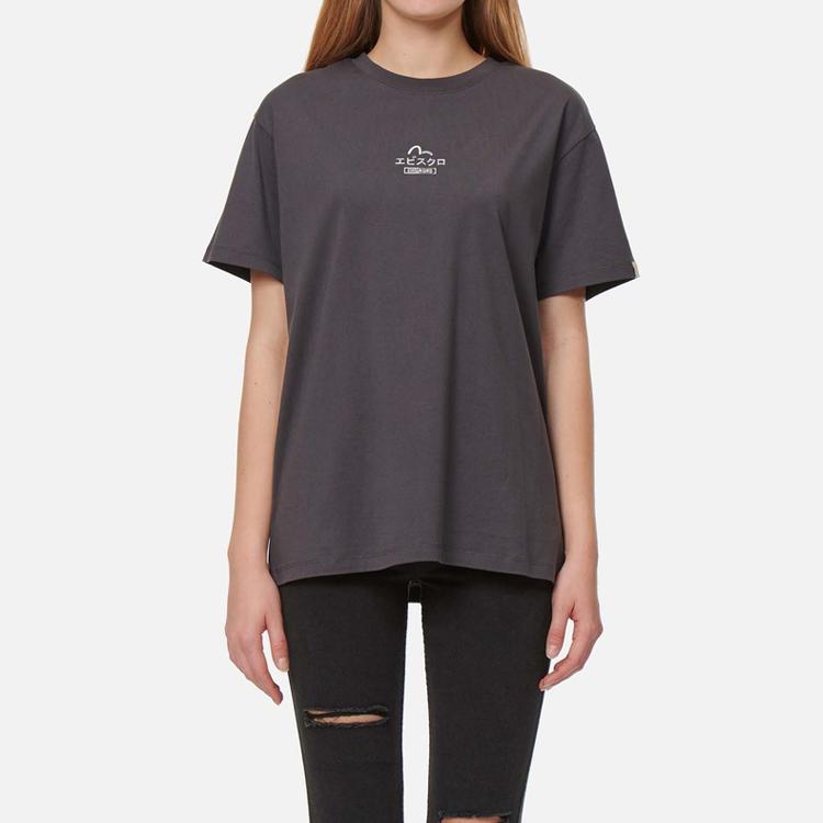 Evisu Женская футболка с принтом в виде букв, круглым вырезом, короткими рукавами и спущенной линией плеча T-Shirt 2ESGNW2TS621BFCT