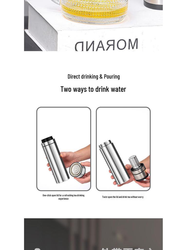 Новая термокружка из нержавеющей стали 316 с крышкой быстрого открытия и ситечком для чая