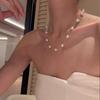 Shorea New Trendy 925 Sterling Silver Choker Necklace Light Luxury DIY Sweater Chain Fishing Line Pearl Charm Necklace for Women