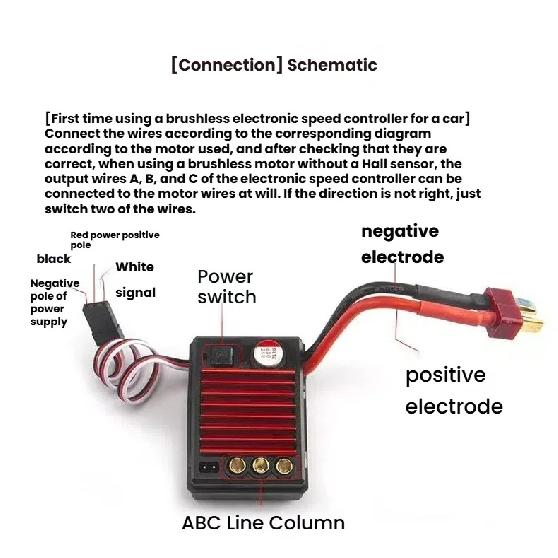 2847 4050KV Brushless Motor & 35A 45A ESC Combo High Speed Upgrade Spare Parts for 1/14 1/16 RC Car Truck Model