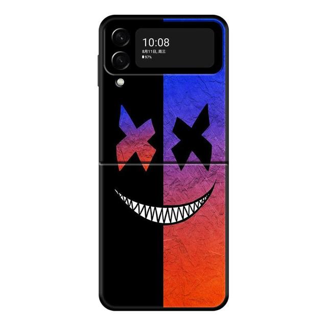 Terror Demon Smile Teeth Phone Case For Samsung Galaxy Z Flip 4 Z Flip3 5g Shell For Galaxy Z Flip Hard Cover Couqe