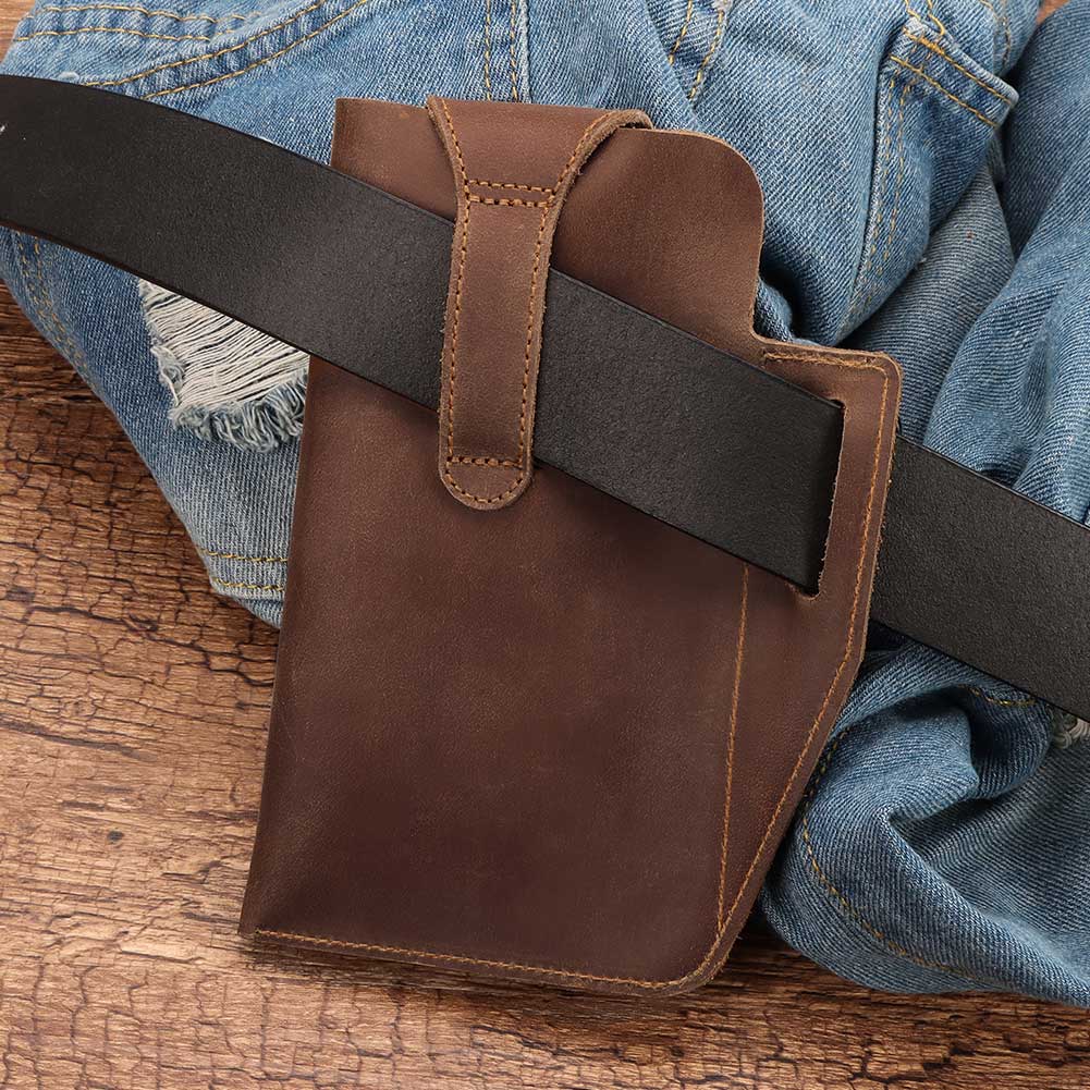 Humerpaul Мужская кожаная поясная сумка из натуральной кожи, большая вместительная сумка для мобильного телефона, чехол для ключей