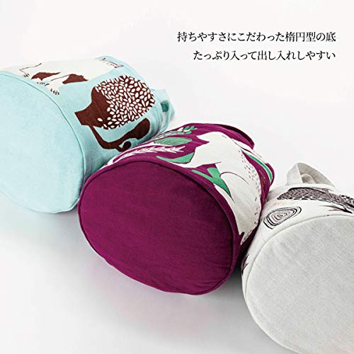 Сумка-тоут morita MiW с простым цветочным принтом и кроликами фиолетового цвета. Красочная и красивая форма. Плотная ткань с элегантной цветной подкладкой из хлопка [Emplet Veil]