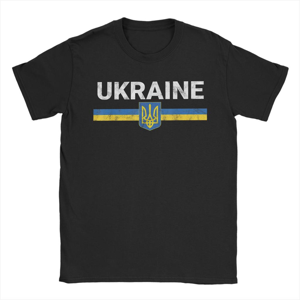 ФЛАГ УКРАИНЫ ТРЕЗУБЕЦ Индивидуальный Флаг Украины Футболки Мужские Хипстерские Футболки с Круглым Вырезом Футболки с Коротким Рукавом Одежда Большого Размера