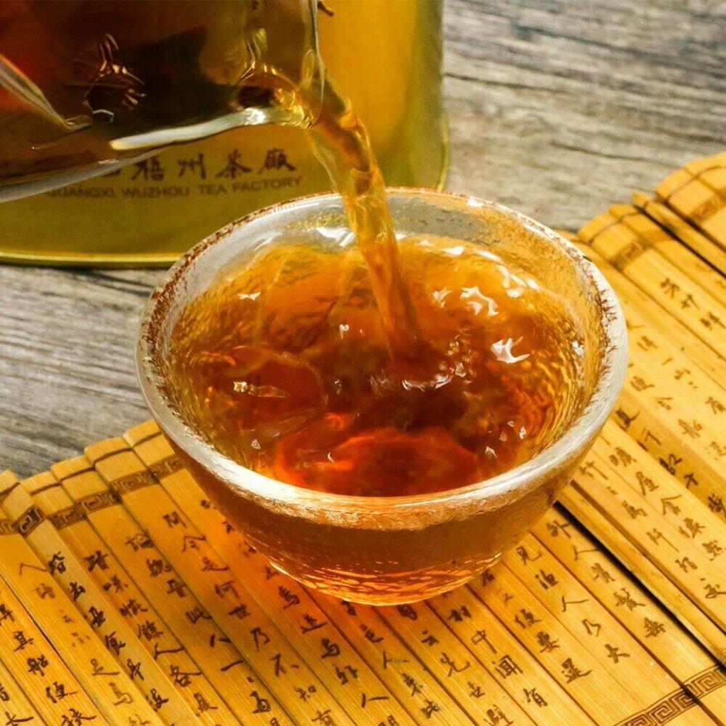 200 г Guangxi Liupao Box Tea Hei Cha Golden Jar Three Crines Loose Dark Tea