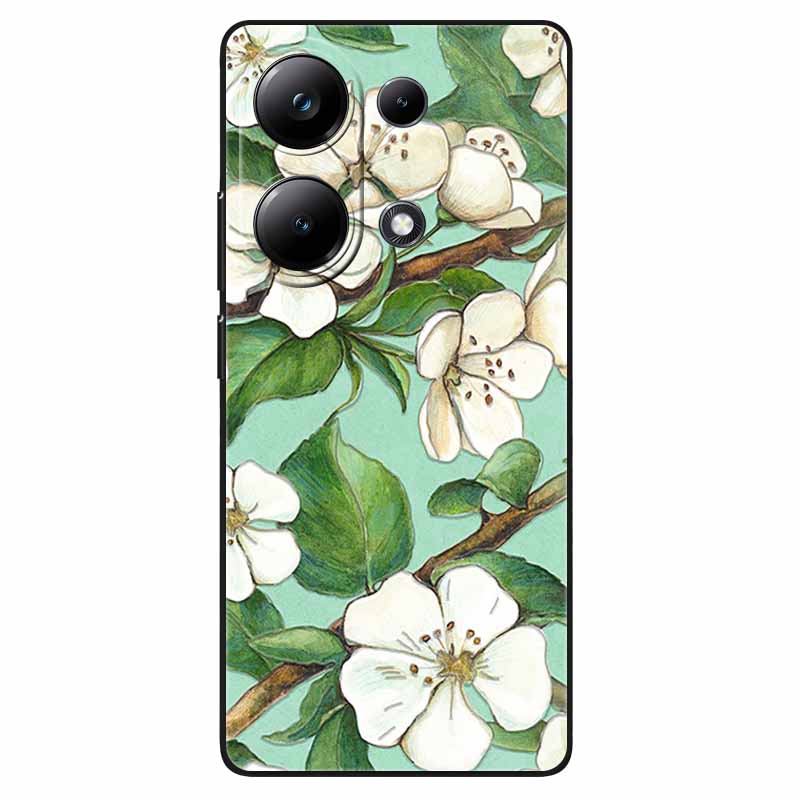 For Redmi Note 13 Pro 4G Case Flower 3D Relief Silicon Soft Phone Back Cover for Xiaomi Redmi Note13 Pro 4G Protection Shell TPU