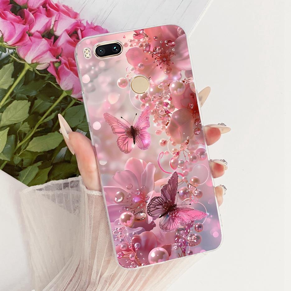 For Xiaomi Mi A1 Case Mi5X Luxury Flowers Butterfly Painted Cover Soft Silicone Phone Case For Xiaomi Mi 5X MiA1 Back Cover Bags