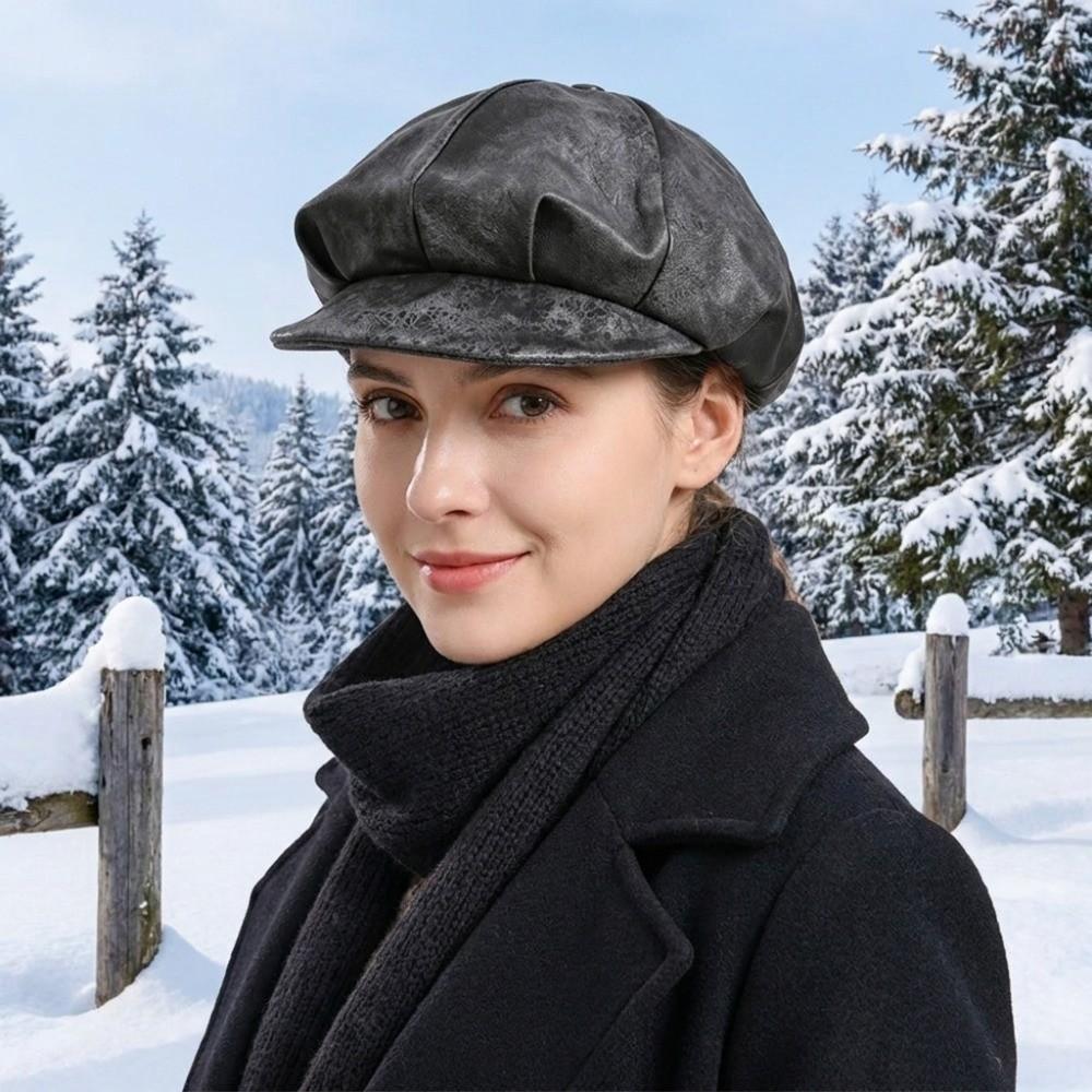 Octagonal Cap Women's Beret British Style Painter Hat Retro Artist Cap Autumn Winter