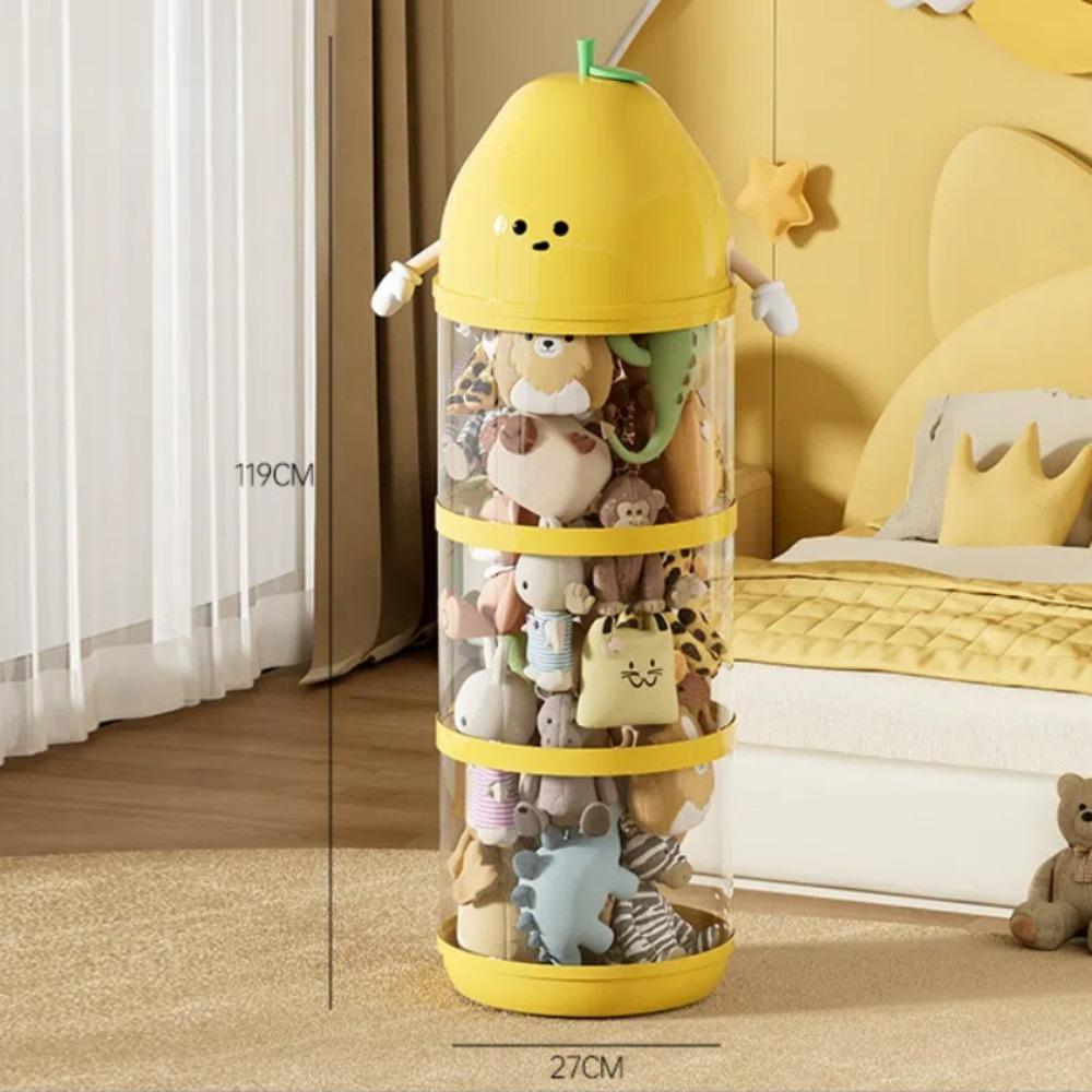 Прозрачный ящик для хранения кукол в мультяшном стиле, плюшевая игрушка, трубка для хранения для детей