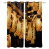 Japanese Lantern Night Scene Blackout Curtains For Living Room Bedroom Printed Window Treatment Drapes Home Decor