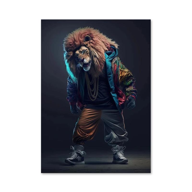 Абстрактное животное Лев Панда Жираф плакат и принты Рэп певец Холст Картина Настенная картина для гостиной Домашнее украшение