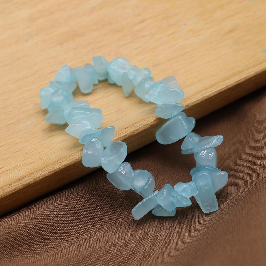 Новый стиль, женский браслет из натурального камня, аквамарин/зеленые агаты, гравийный браслет для женщин, цепочка для подарков на день рождения, 18 см