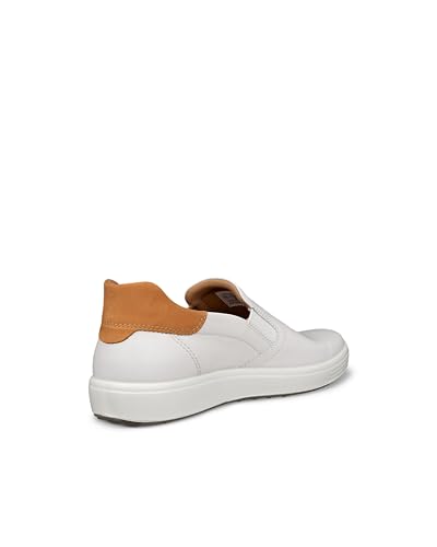Мужские слипоны из натуральной кожи ECCO SOFT 7 M, размер 25,5 см, 3E, белый/львиный, 47083450104