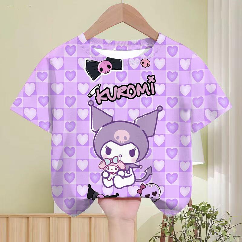 Sanrio Kulomi Children's T-shirt My melody cartoon cute print versatile summer breathable short sleeve top wholesale