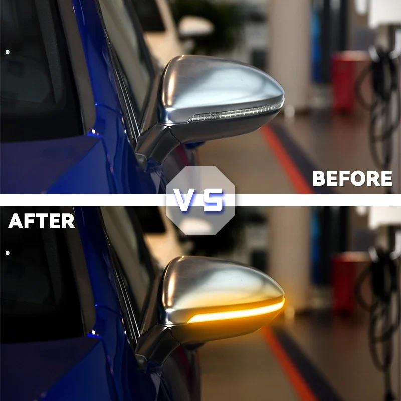2PCS For VW Golf MK7 7.5 7 GTI R GTD Dynamic Blinker LED Turn Signal For Volkswagen Rline Sportsvan Touran Side Mirror Light