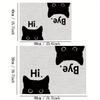 1pc Whisker Wonders Cat Design Door Mat, Polyester Entrance Rug with Anti-Slip Backing, Hand Washable, for Kitchen, Bedroom, Bat