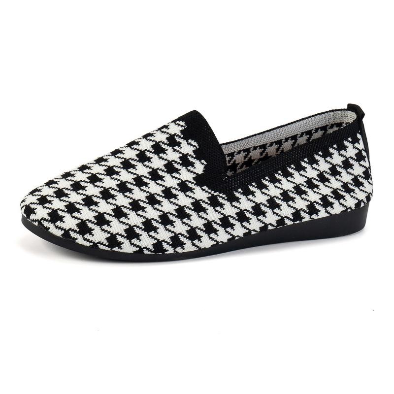 Плоские одинарные туфли женские 2024 осень новые Thousand Bird сетчатая ткань A Slip-on мягкая подошва большой размер женская обувь