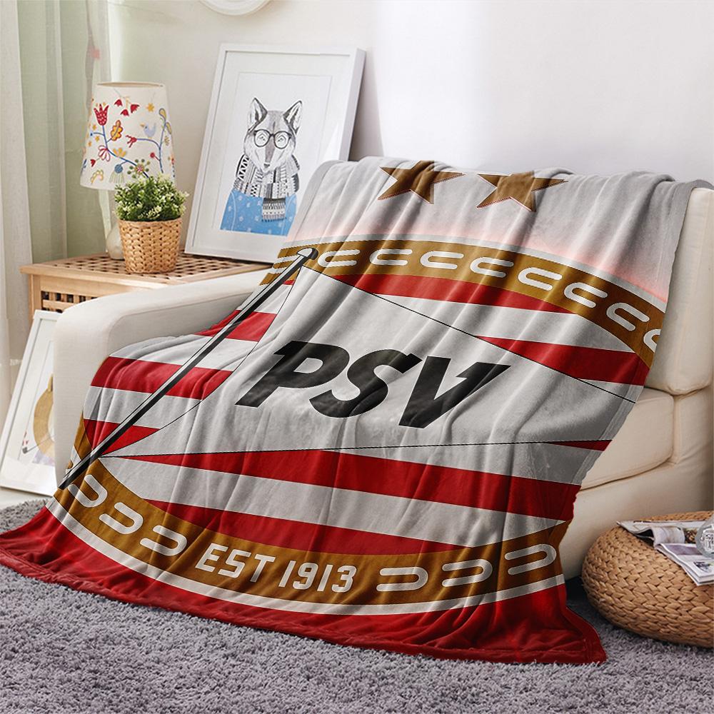 Плед из фланели с принтом ПСВ Эйндховен, Высокое качество, Удобный для всех сезонов, Декор для дома, Тепло и уют