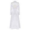 Womens Priest Cleric Cassocks Embroidered Cross Long Sleeve Back Zipper Long Robe