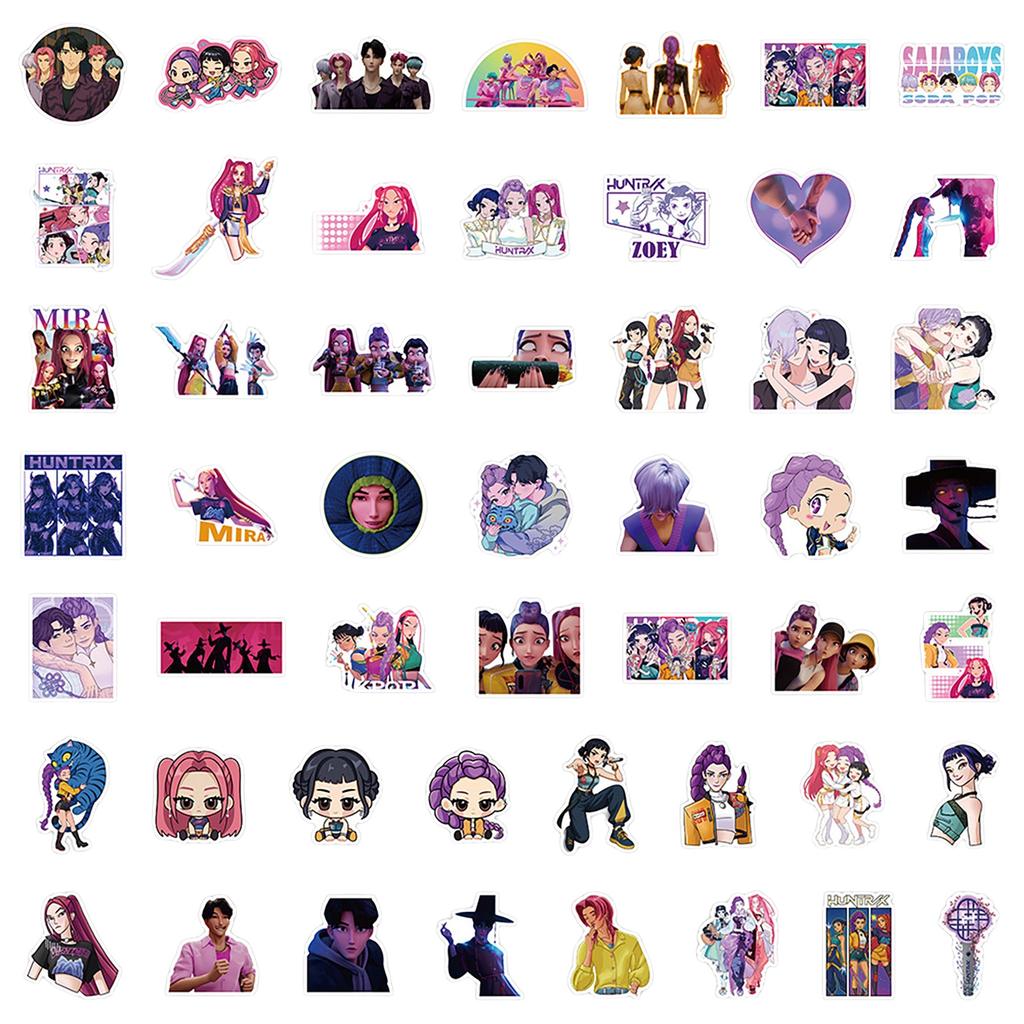 50pcs Suitcase Stickers Waterproof Stickers Scooter Computer Tablet Cartoon Decoration