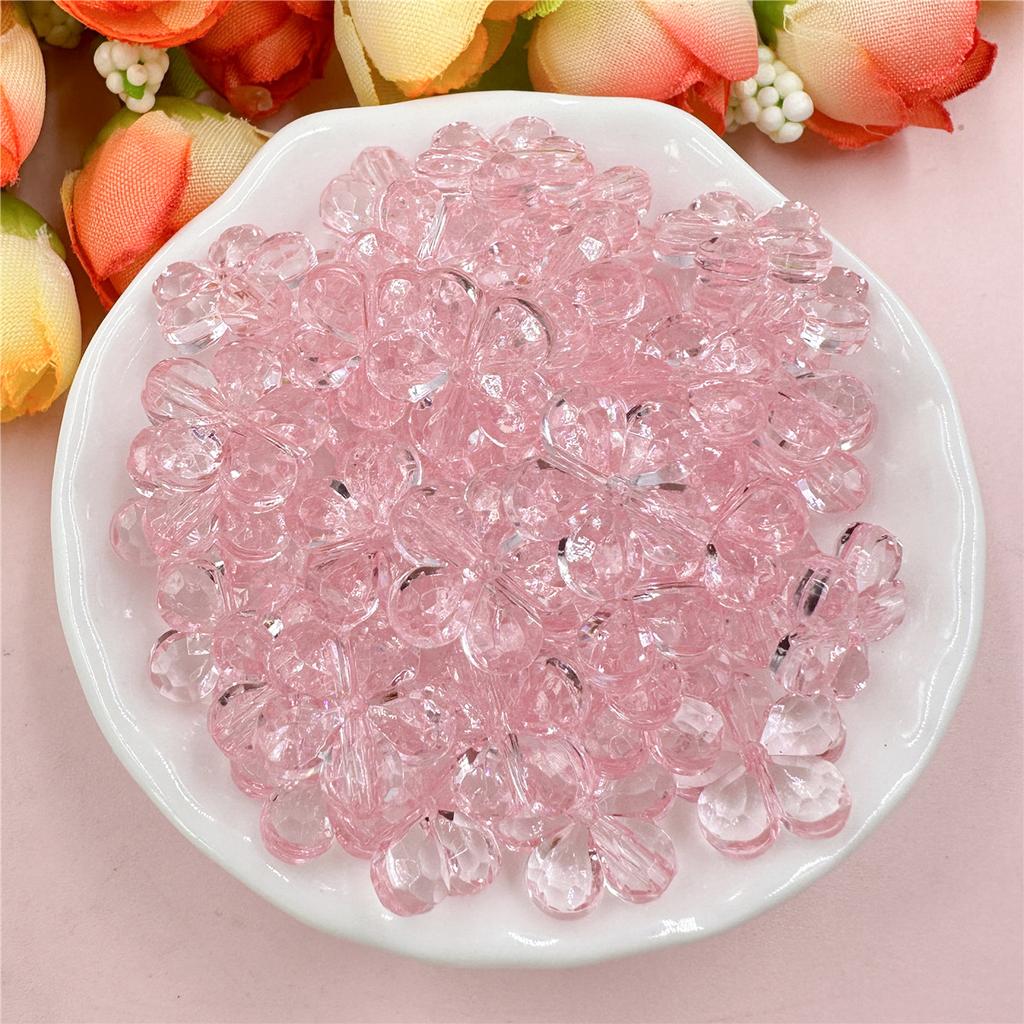 Creative Craft DIY Spacer Loose Beads with Hole Handmade Material 100pcs 14mm Jewelry Accessories Flower Shape Multicolor Acrylic