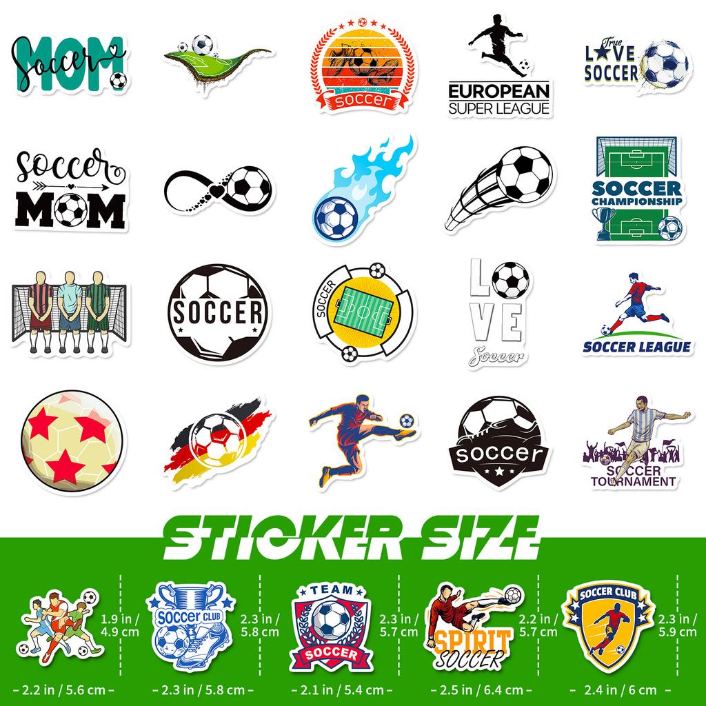 50 Наклеек Temu Green Football Американские Детские Футбольные Наклейки Футбольные Наклейки