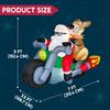 JOYFY 7 футов длиной Рождественские надувные фигуры для улицы Санта на мотоцикле с оленем для рождественской вечеринки, украшение газона