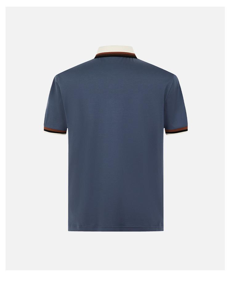 Brand logo striped contrasting Spring and summer casual and comfortable men's short sleeved polo shirt