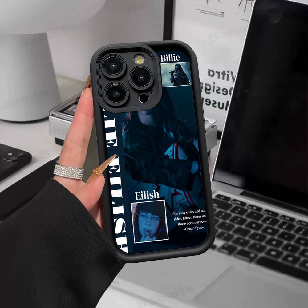 Чехол для телефона Pop E-Eilish Star B-billie Для IPhone 17 16 15 14 13 12 11 Pro Max 16E Plus INS Мягкий чехол