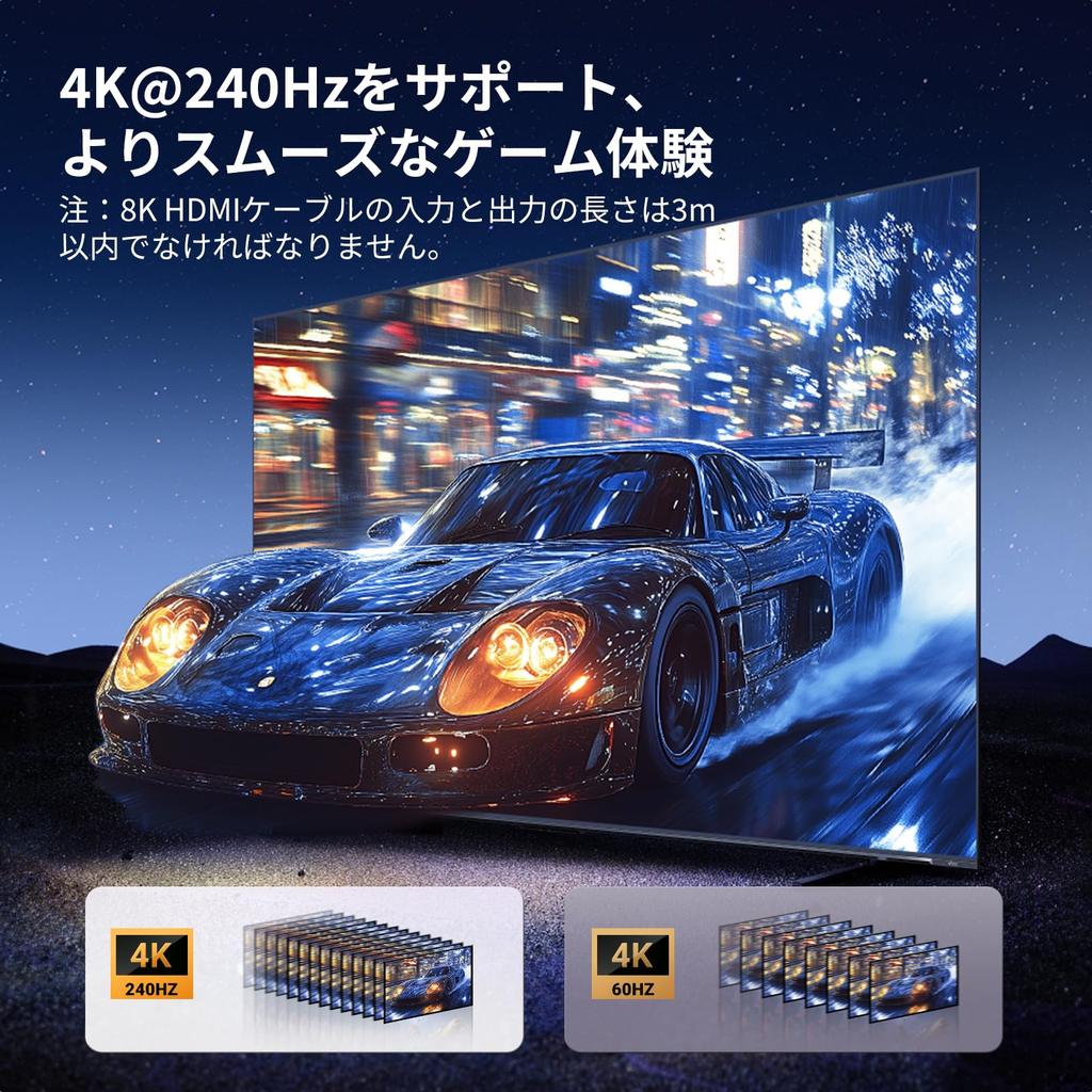 UGREEN HDMI 3 HDMI с пультом ДУ HDMI HDCP с переключателем, 3 входа/1 выход, 8K@60 Гц/4K@120 Гц, Управление селектором/переключателем, 48 Гбит/с, 2.1, 2.3 [Совместимый