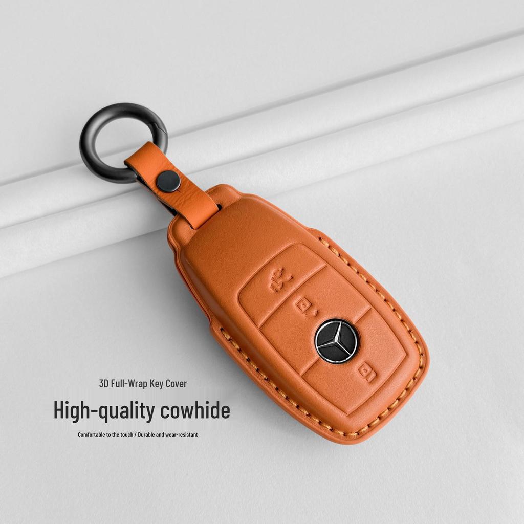 Mercedes-Benz Genuine Leather Key Case for GLC, Class A, S, C200, E300 Models